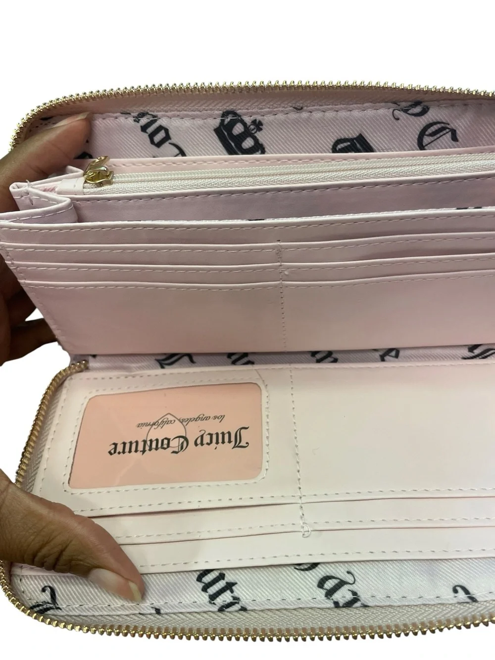 Juicy Couture Green Suede Logo Wallet